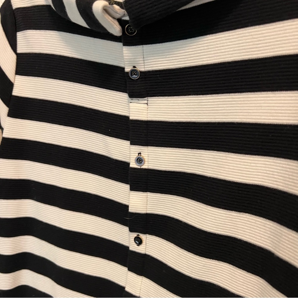 Vintage Talbots Mod 60s Vibes Black and White Striped Women's top Size medium - Picture 10 of 17